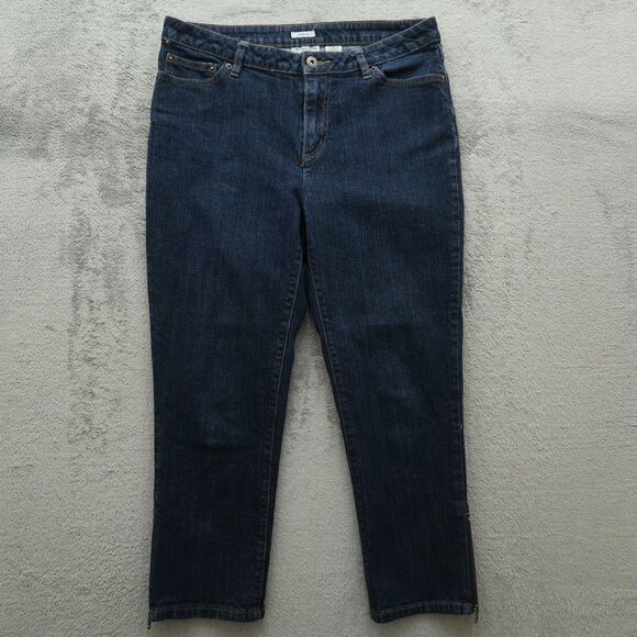 Liz Claiborne Jeans Women's Size 10 Blue Mid-Rise Crop Denim Pants 23" Inseam - Picture 1 of 13